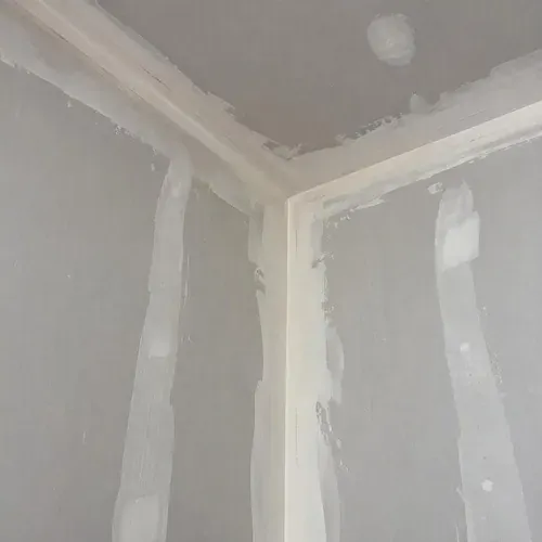 Taped and mudded inside corner unsanded during drywall taping and finishing in Kingston, ON