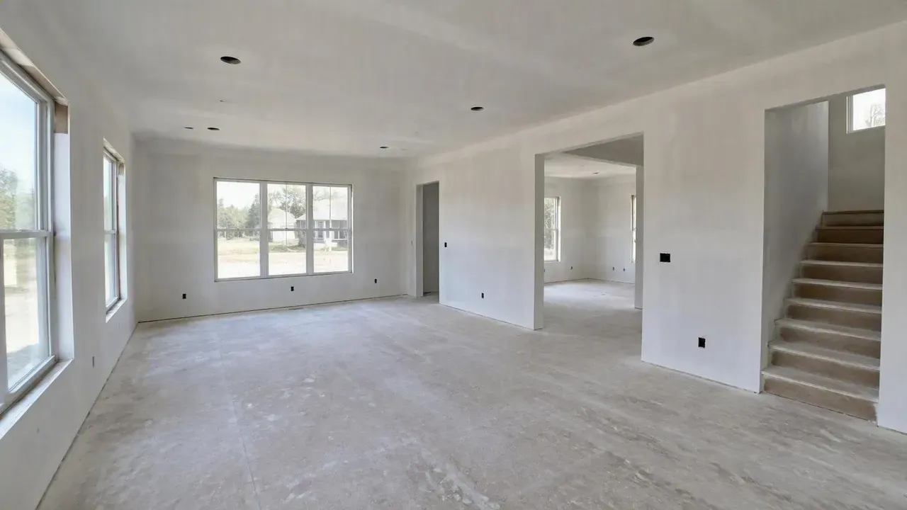 Finished unpainted drywall interior ready for paint in a Gananoque area home